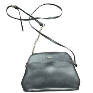 Furla Miky Chain Black Leather Crossbody
Bag